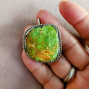 Authentic Navajo Signed "Marty Monte" Beautiful Hand Scalloped Edge Pendant